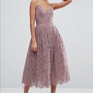 ASOS lilac lace prom midi